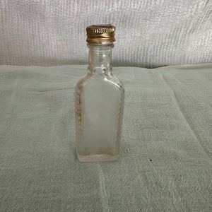Antique Apothecary, 4.25” glass medicine bottle with cap
